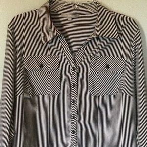 Black & White striped shirt with attractive fit